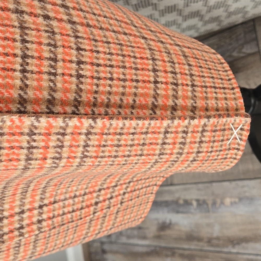 Talbots Campfire Plaid Wool Blend Trench Coat Size 12 NWOT - Picture 9 of 15